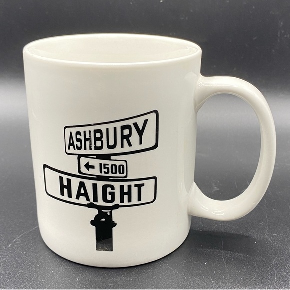 LINYI Sunflower Haight-Ashbury White Coffee Mug Silver Phoenix - Picture 2 of 7